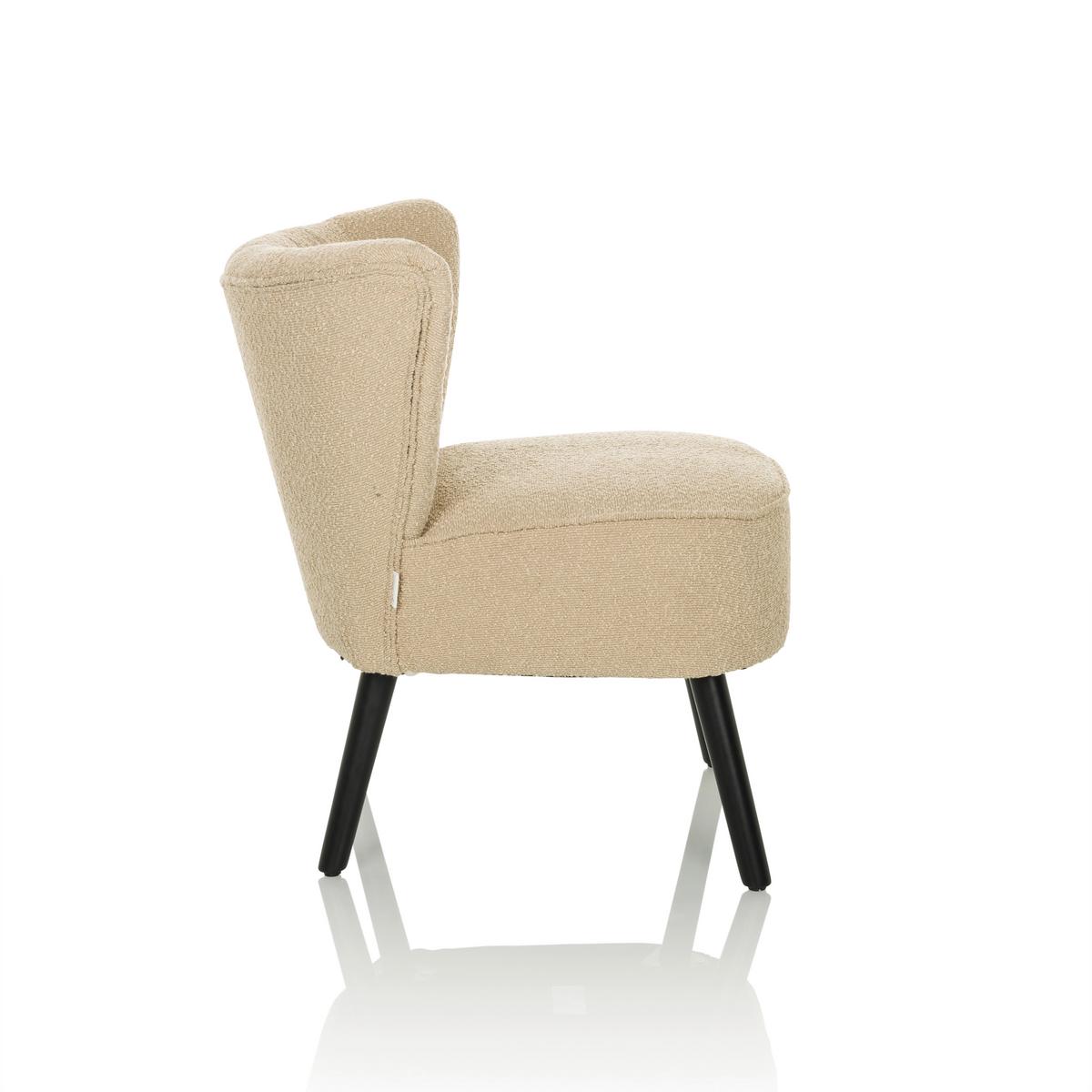 Loungesessel Maniso Beige B: 72 Cm - Beige/Schwarz, MODERN, Holz/Textil (72/77/65cm) - MID.YOU