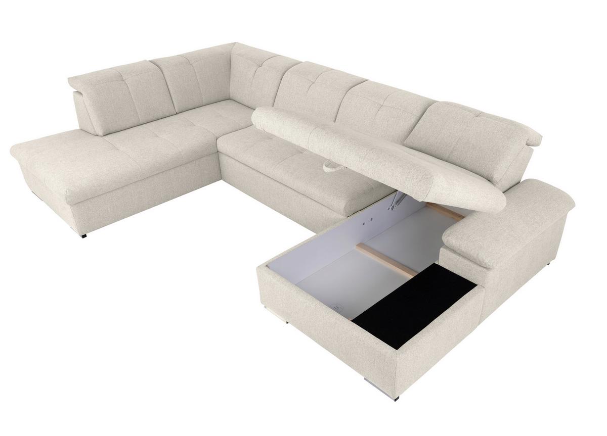 Wohnlandschaft Ramzes Beige U: 215x238x173 cm - Beige/Grau, Design, Textil (215/328/173cm) - MID.YOU