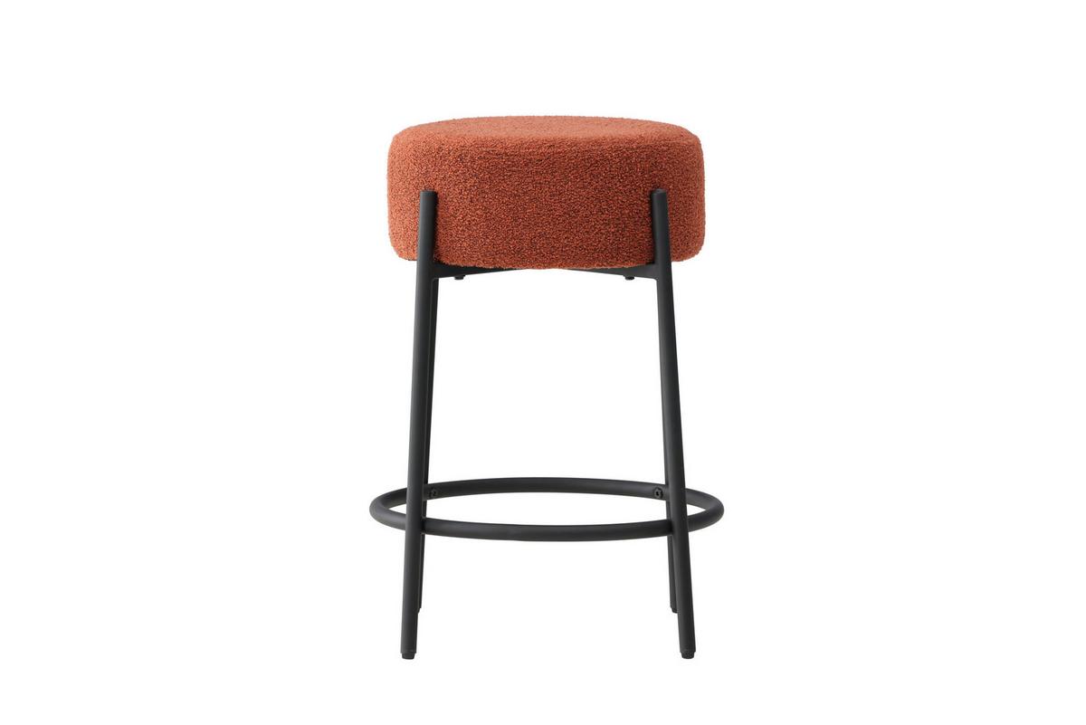 Tucson Barhocker Schwarz/Rostfarben D: 50 cm - Rostfarben/Schwarz, MODERN, Textil/Metall (50/60cm) - Livetastic