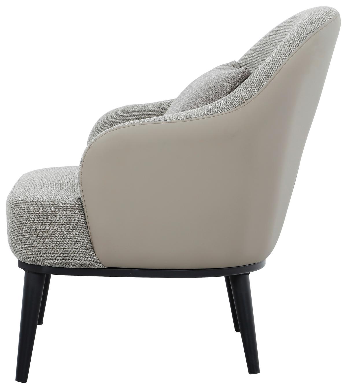 Televizní křeslo ALLEGRA, béžová - černá/šedobéžová, Moderní, kov/textil (77/85/78cm) - Mömax