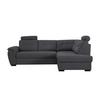 Rohová sedačka FALCO, pravá, antracit.žinylka,2x op.hlavy - černá/antracitová, Konvenční, dřevo/kompozitní dřevo (251/183cm) - Ondega