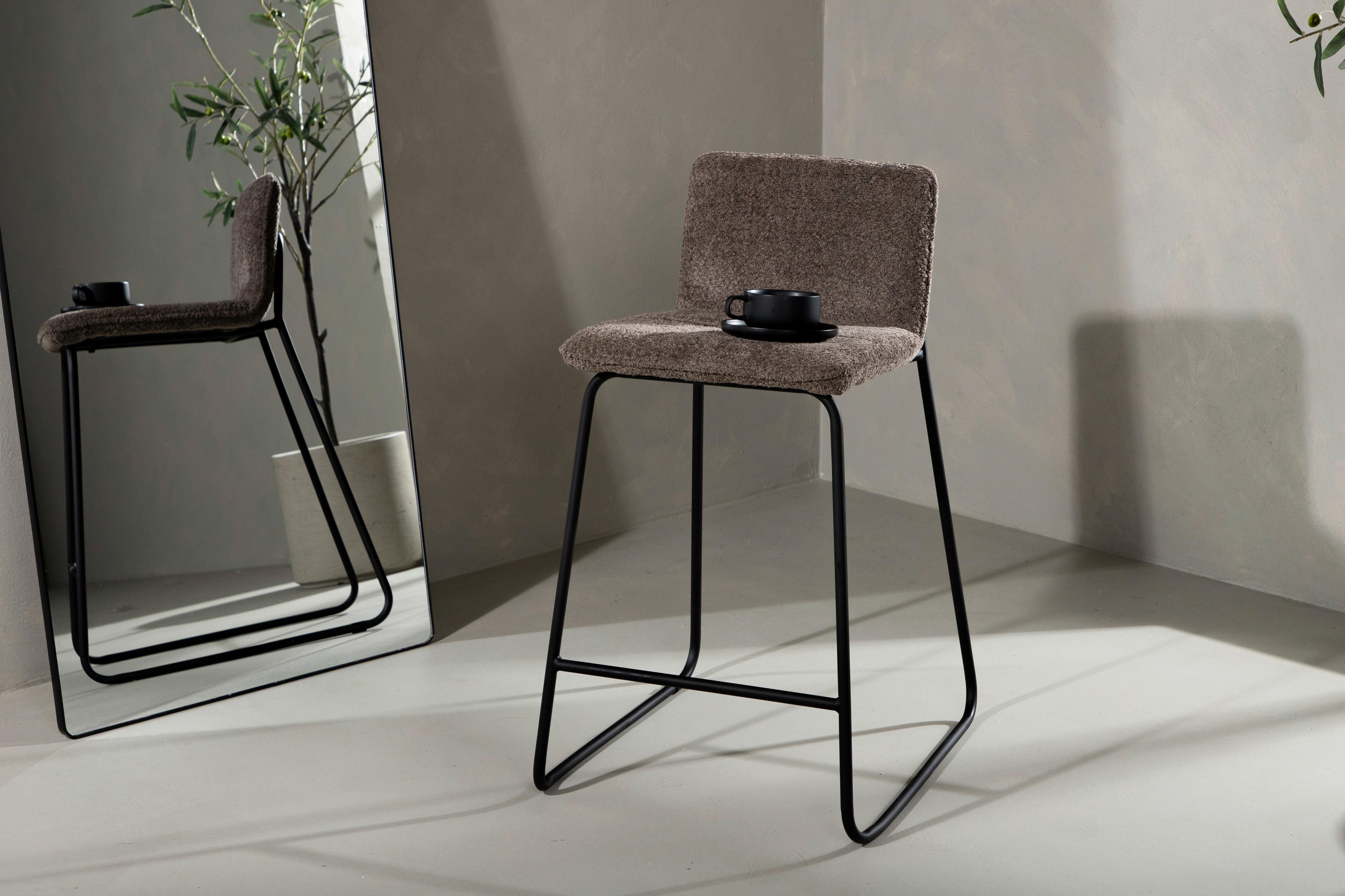 Barhocker-Set Bisbee - Dunkelgrau/Schwarz, Design, Kunststoff/Textil (41/84/50cm) - Livetastic