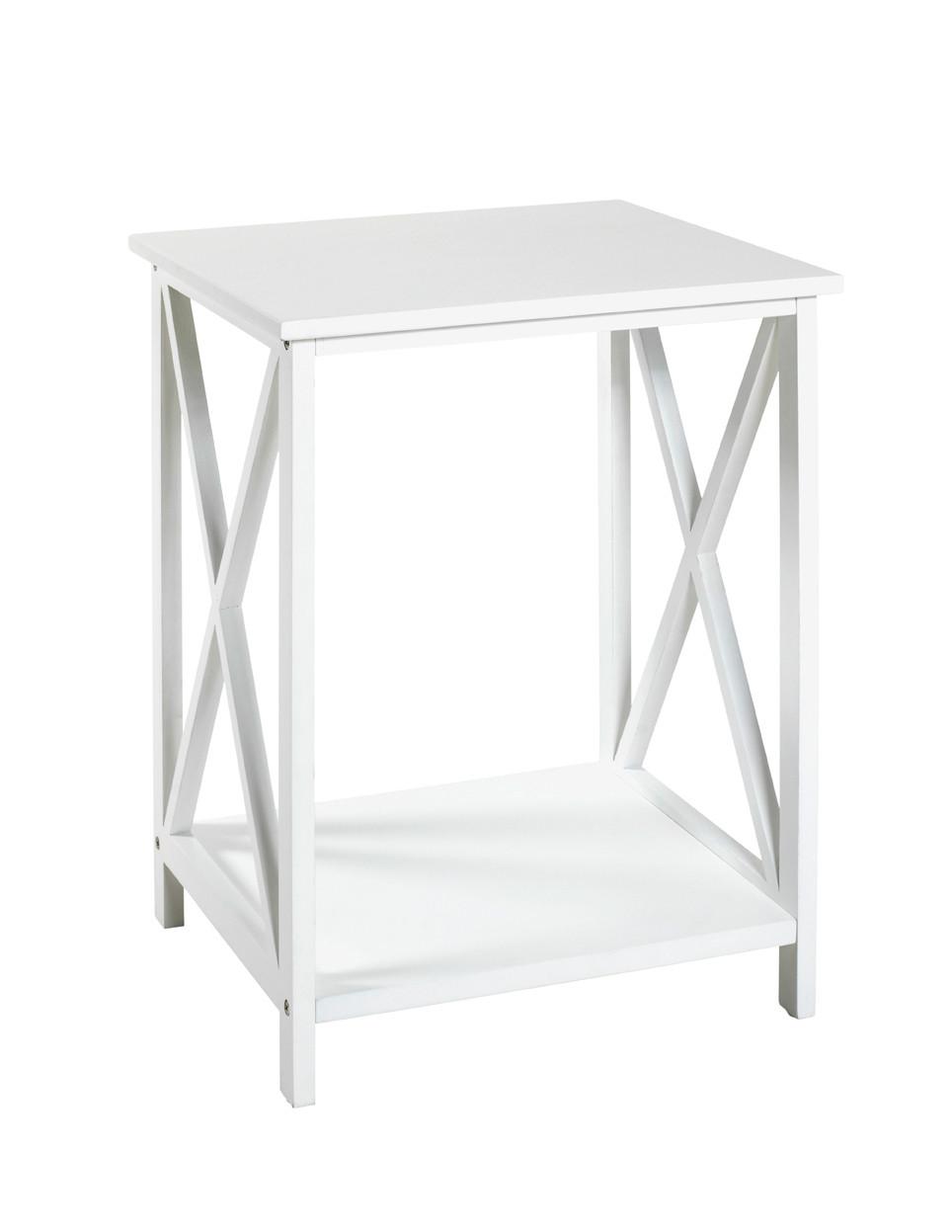 Príručný Stolík Mia Biely - biela, Basics, kompozitné drevo (44/60/40cm)