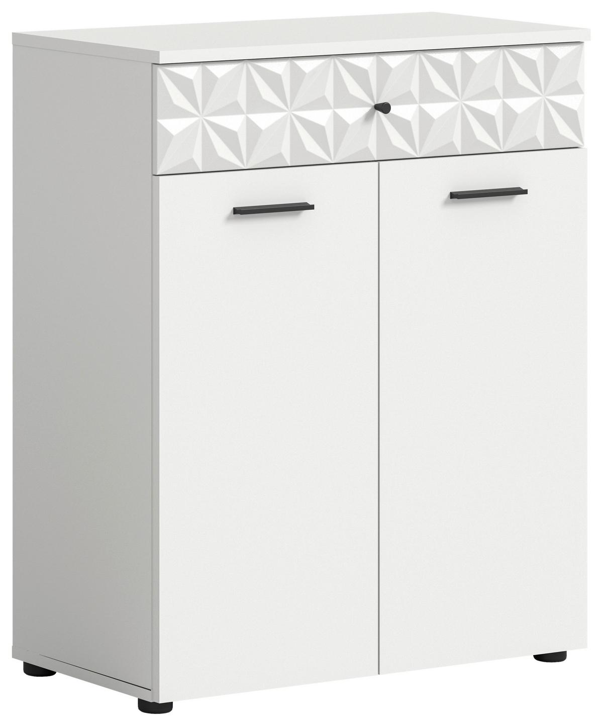 Unterschrank Prisma Weiß B: 70 Cm - Schwarz/Weiß, MODERN, Holzwerkstoff (70/85/34cm) - MID.YOU