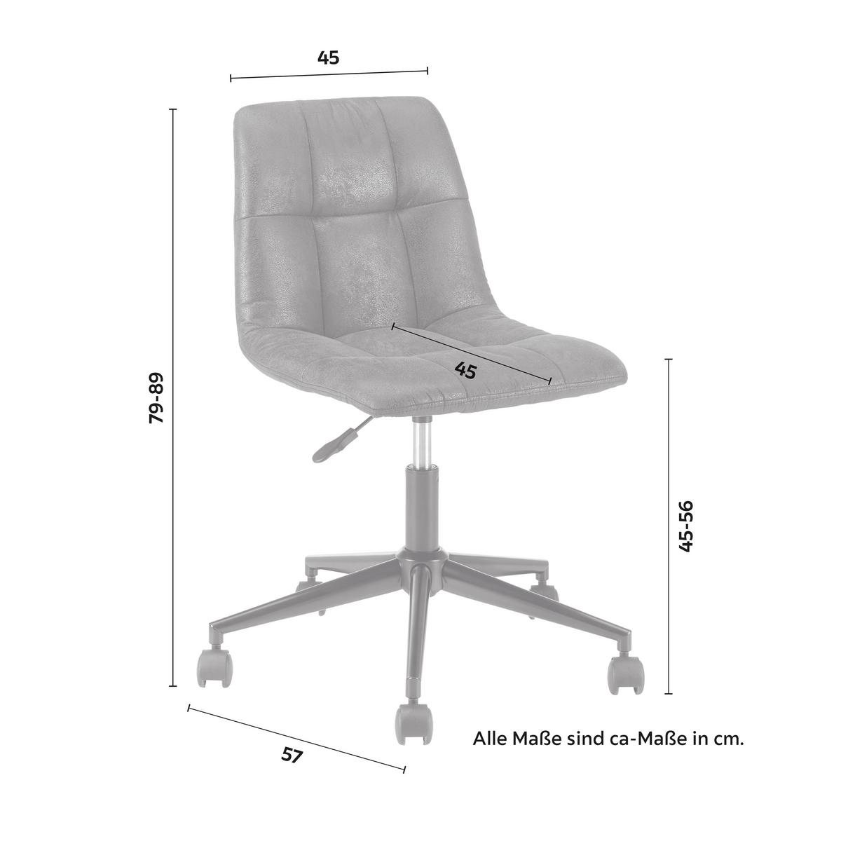Otočná stolička CLELIE tmavosivá - čierna/tmavosivá, Modern, kov/drevo (45/79-89/57cm) - Bessagi Home
