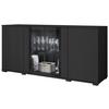 Kommode Caro Schwarz B: 150 cm - Schwarz, Design, Glas/Holzwerkstoff (150/69,7/39,5cm) - Livetastic