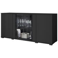 Kommode Caro Schwarz B: 150 cm - Schwarz, Design, Glas/Holzwerkstoff (150/69,7/39,5cm) - Livetastic