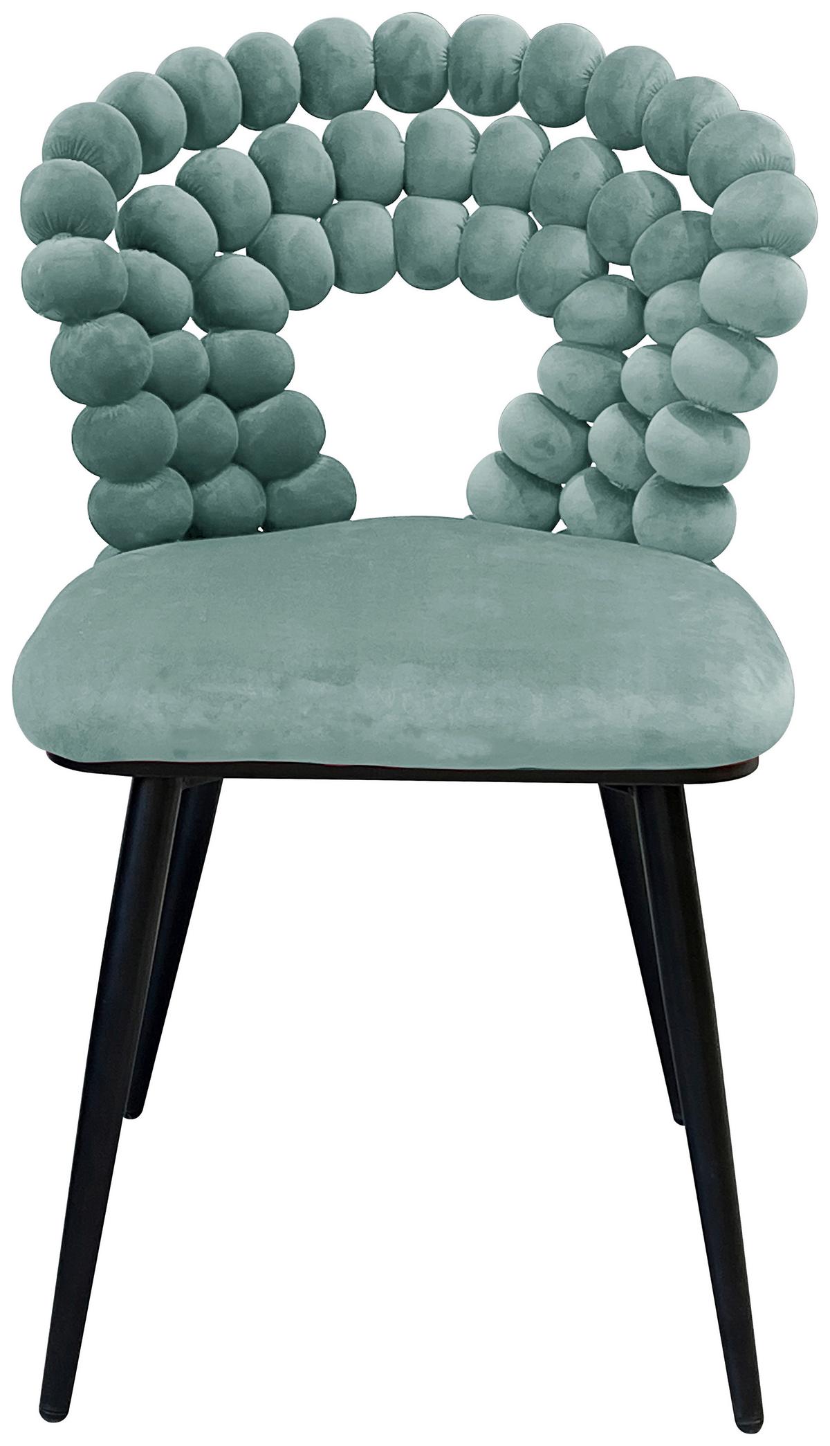 Židle LIA velúr zelená - černá/zelená, Lifestyle, kov/dřevo (55/85/62cm) - Mömax