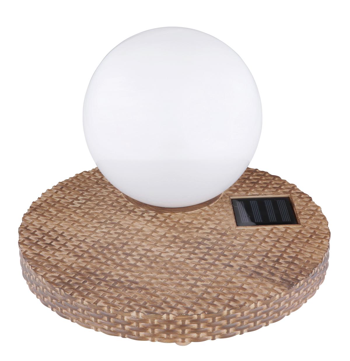 Solarleuchte 36851 - Braun/Weiß, Natur, Kunststoff (20/20/17cm) - Globo