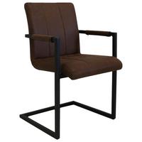 Armlehnstuhl-Set Brandon - Schwarz/Braun, KONVENTIONELL, Textil/Metall (54/85/61cm) - MID.YOU