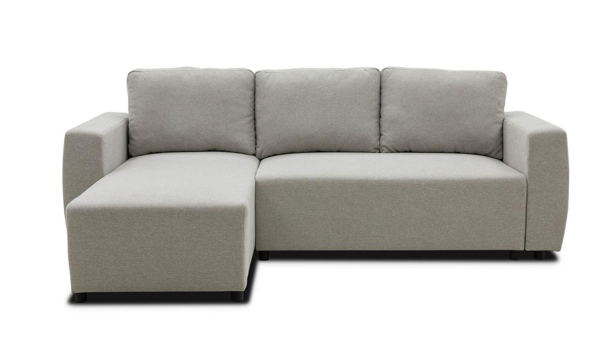 Ecksofa Pharell - Beige/Schwarz, Basics, Textil (155/230cm) - Livetastic