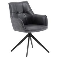 Armlahnstuhl Ion Grau B: 58 cm - Schwarz/Grau, MODERN, Holz/Textil (58/87/61,5cm) - Livetastic