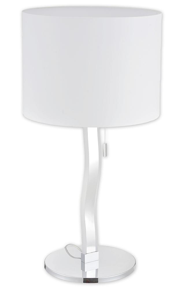 LED-Tischlampe Aurelia Weiß/Chromfarben - Chromfarben/Weiß, Basics, Kunststoff/Metall (35/68cm) - Näve
