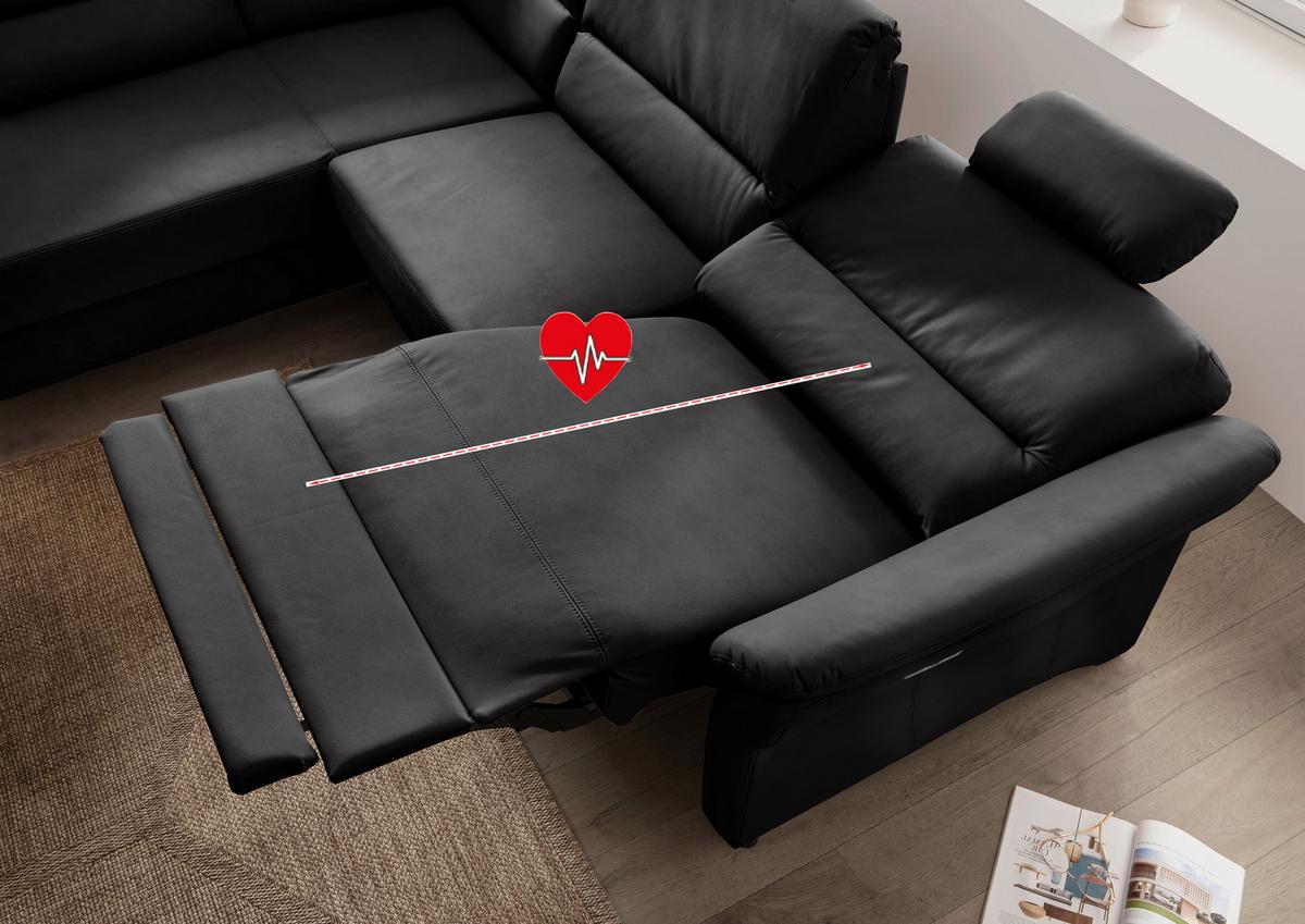 Ecksofa Cavoli, Schwarz S: 190x266 cm - Schwarz, MODERN, Textil (190/266cm) - Livetastic