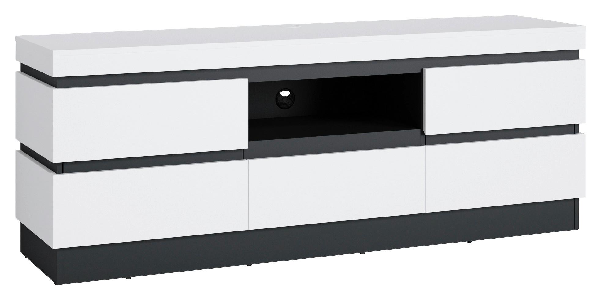 Tv-elem Campania - antracit/fehér, Trend, faalapú anyag (180,2/68/45cm)