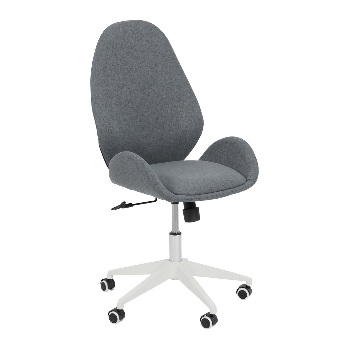 Otočná židle LEILA šedá - bílá/šedá, Moderní, kov/textil (56/105-115/57cm) - Bessagi Home