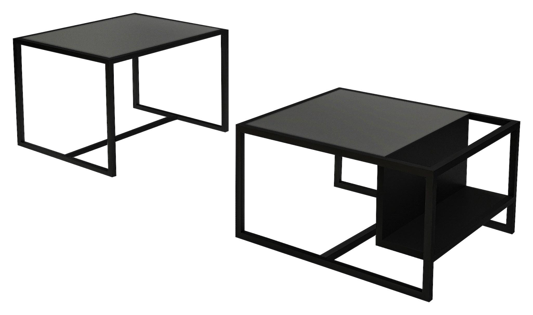 Couchtisch Bati Anthrazit B: 60-63 Cm - Anthrazit/Schwarz, Design, Holzwerkstoff/Metall (60-63/45-40/50-55cm) - Livetastic