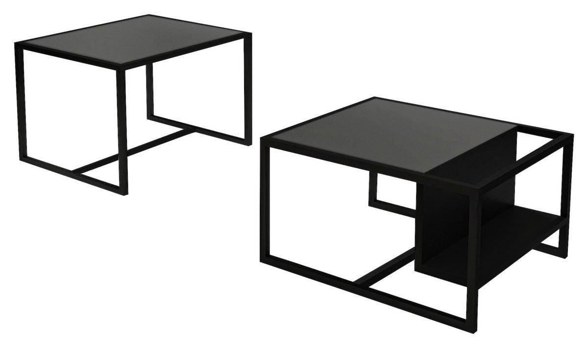 Couchtisch Bati Anthrazit B: 60-63 Cm - Anthrazit/Schwarz, Design, Holzwerkstoff/Metall (60-63/45-40/50-55cm) - Livetastic