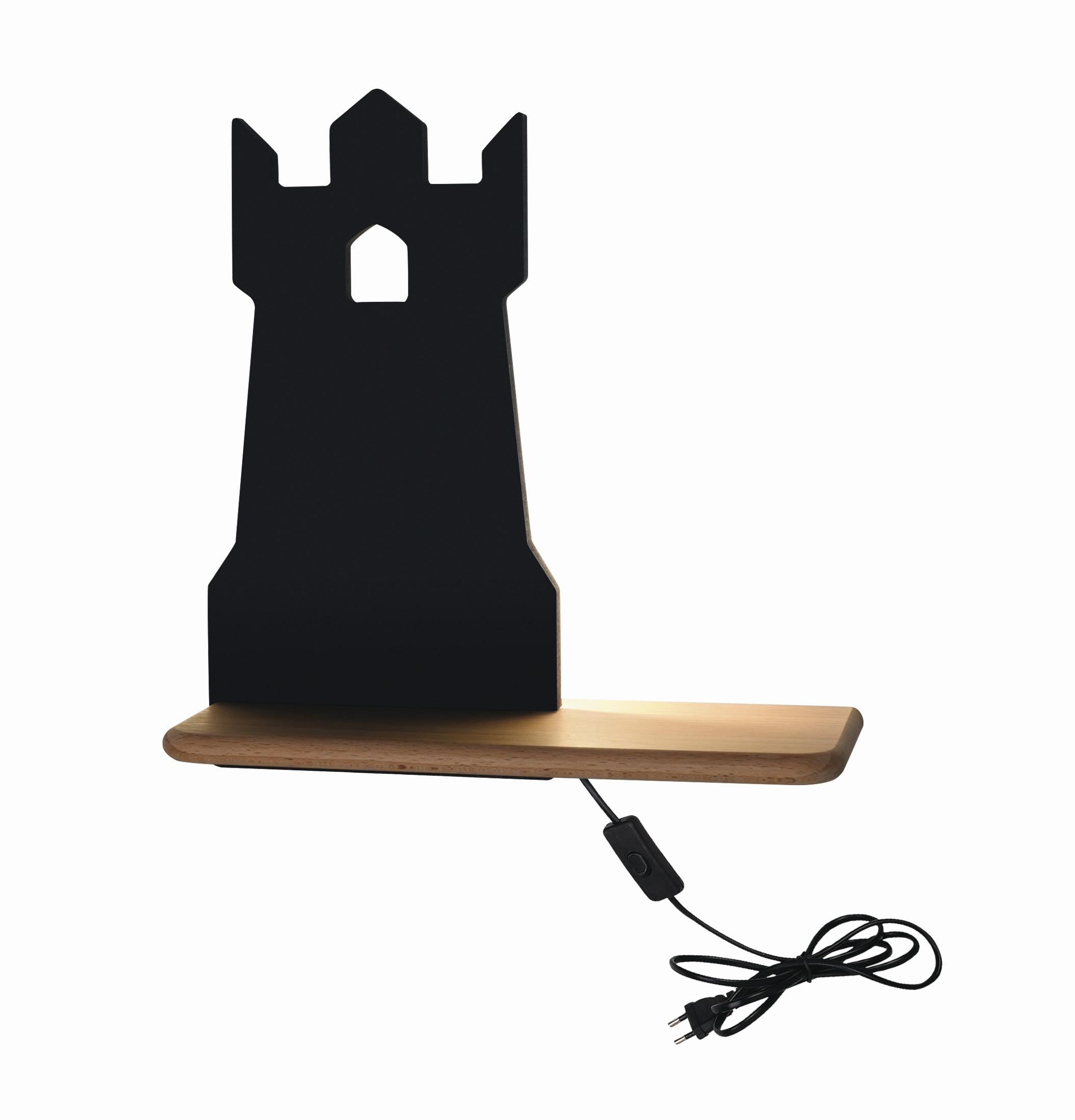 Kinderwandleuchte 21-85030 Tower - Schwarz, Basics, Holz/Holzwerkstoff (27/12/28.5cm)
