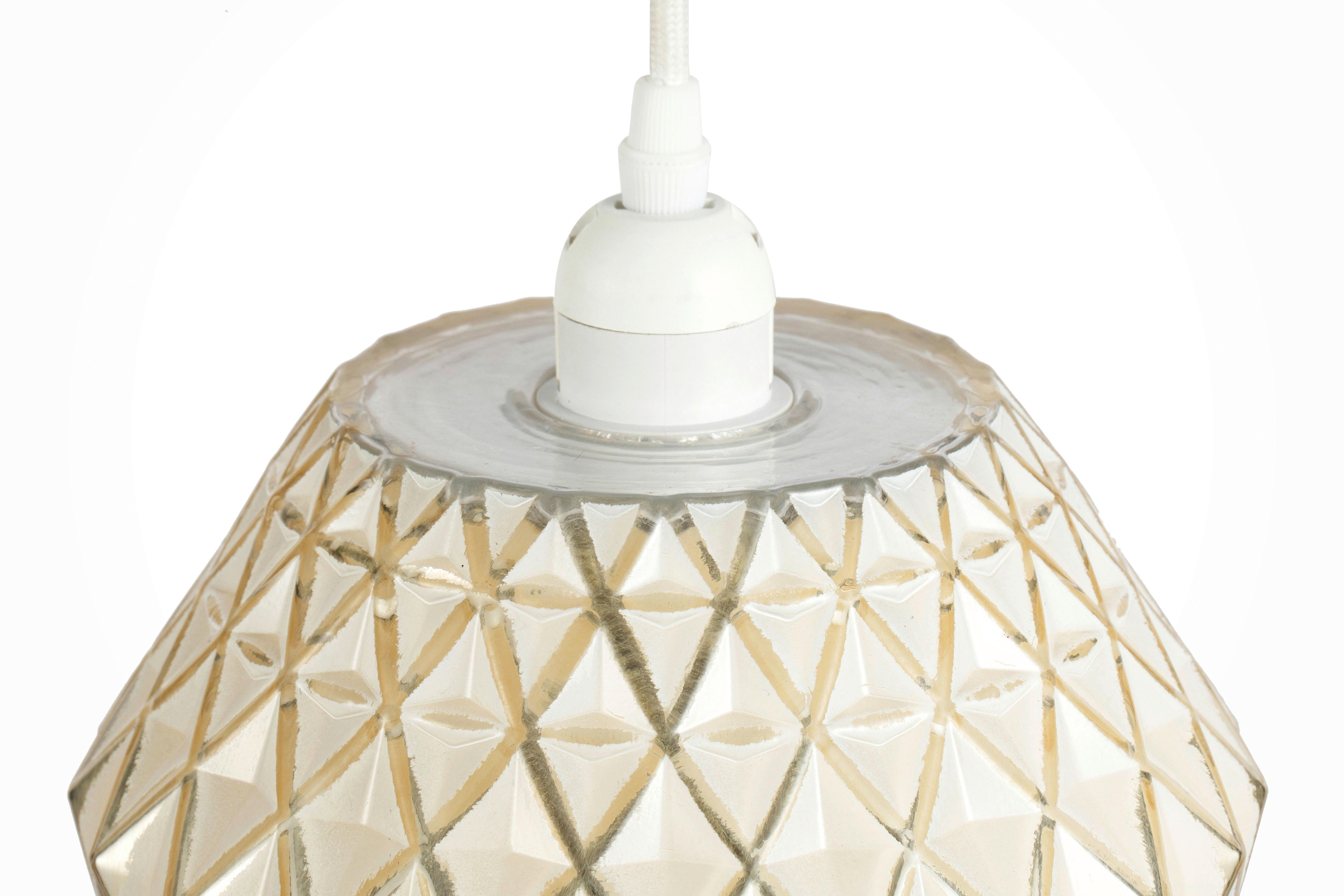 Hängeleuchte Lumi Gold / Weiß - Goldfarben/Weiß, Basics, Glas (20/20/27cm) - Kayoom