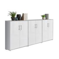 Aktenschrank Office Edition Grau/weiß, B: 253,2 Cm - Weiß/Grau, MODERN, Holzwerkstoff (253,2/113,6/33cm) - MID.YOU