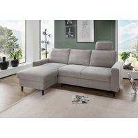 Eckschlafsofa Passione Grau S: 147x234 cm - Schwarz/Grau, MODERN, Textil (147/234cm) - Livetastic
