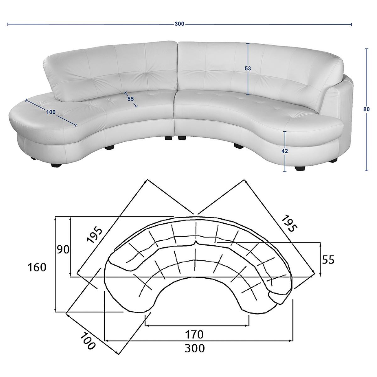Ecksofa Bretania Hellgrau, S: 113x300 cm - Hellgrau/Schwarz, Design, Textil (113/300cm) - Livetastic