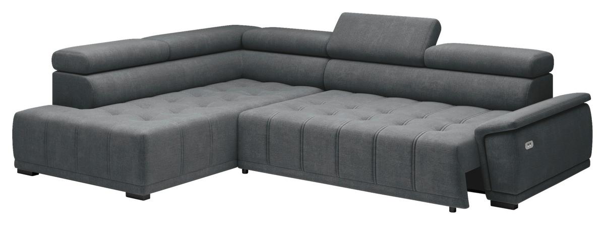 Rohová sedačka GRINALDI, levá, antracitová - černá/antracitová, Moderní, textil/plast (206/283cm) - Premium Living