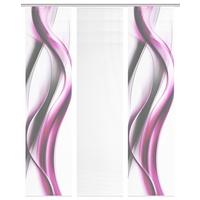 Flächenvorhang Cara 3er Set - Pink/Weiß, Design, Textil (180/260cm)