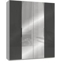 Drehtürenschrank 200cm Level,grau/weiß - Weiß/Grau, MODERN, Glas/Holzwerkstoff (200/236/58cm) - MID.YOU