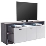 TV-Board B: 177,2 cm Schwarz, Weiß - Schwarz/Weiß, MODERN, Holzwerkstoff (177,2/65/42cm)