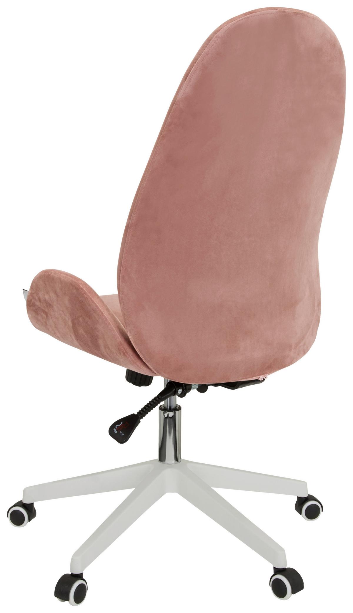 Drehstuhl Avea Mit Wippfunktion Rosa - Weiß/Rosa, Basics, Kunststoff/Textil (56/104/58cm) - MID.YOU