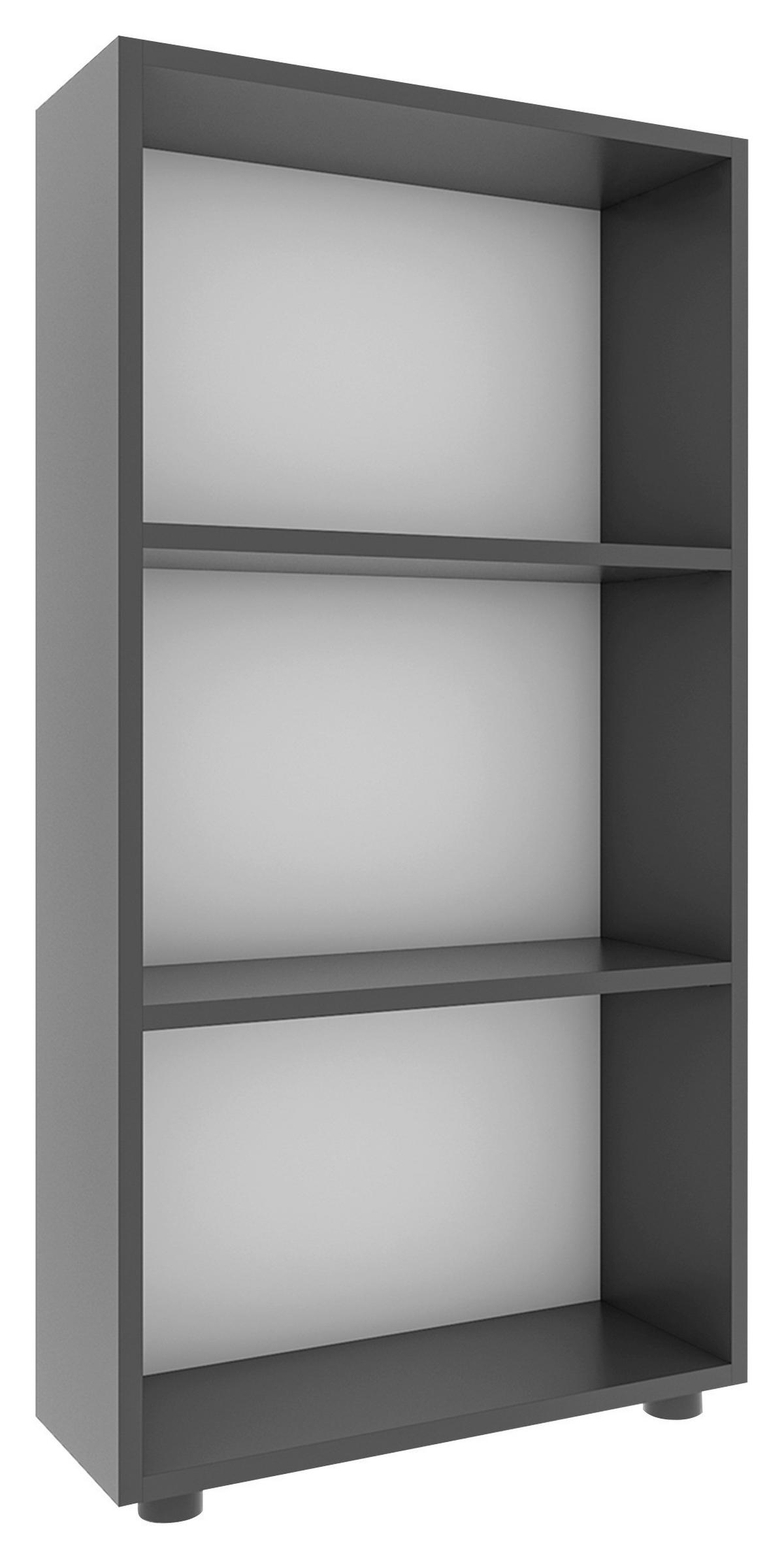 Regál Bulas š: 56 cm, antracitový - černá/antracitová, Moderní, kompozitní dřevo/plast (56/108/20cm) - MID.YOU