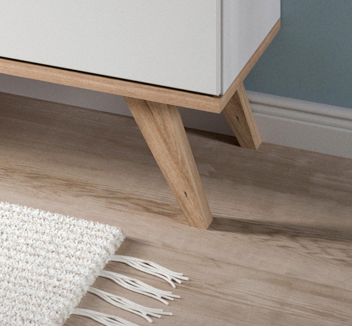 Sideboard Stockholm Eichefarben/weiß B: 185 Cm - Eichefarben/Weiß, Design, Holzwerkstoff (185/95/40cm) - MID.YOU