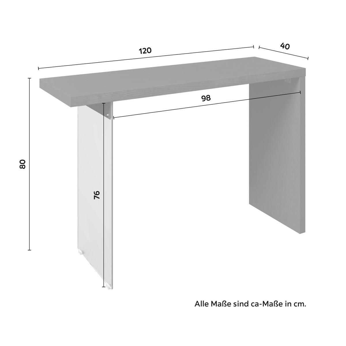 KONZOLOVÝ STOLEK MILAN - barvy dubu/černá, Moderní, dřevo/kompozitní dřevo (120/80/40cm) - Bessagi Home
