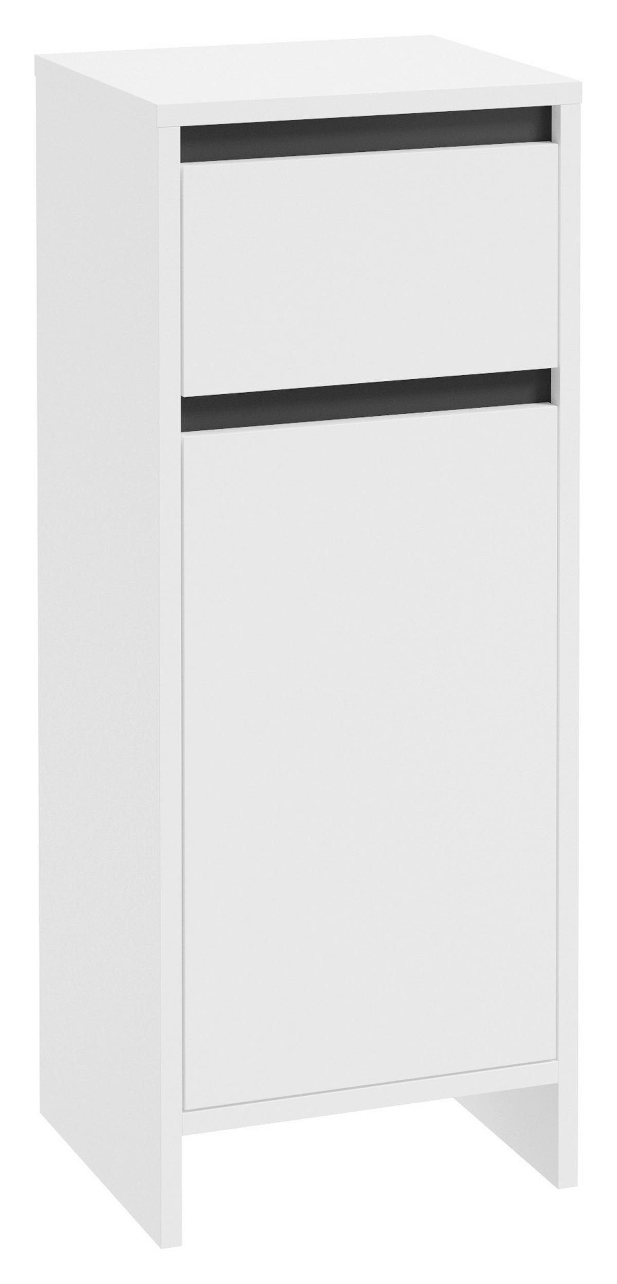 Badezimmer Unterschrank Slito BxH 32x80 cm Weiß - Anthrazit/Weiß, Basics, Holzwerkstoff (32/80/28cm) - MID.YOU