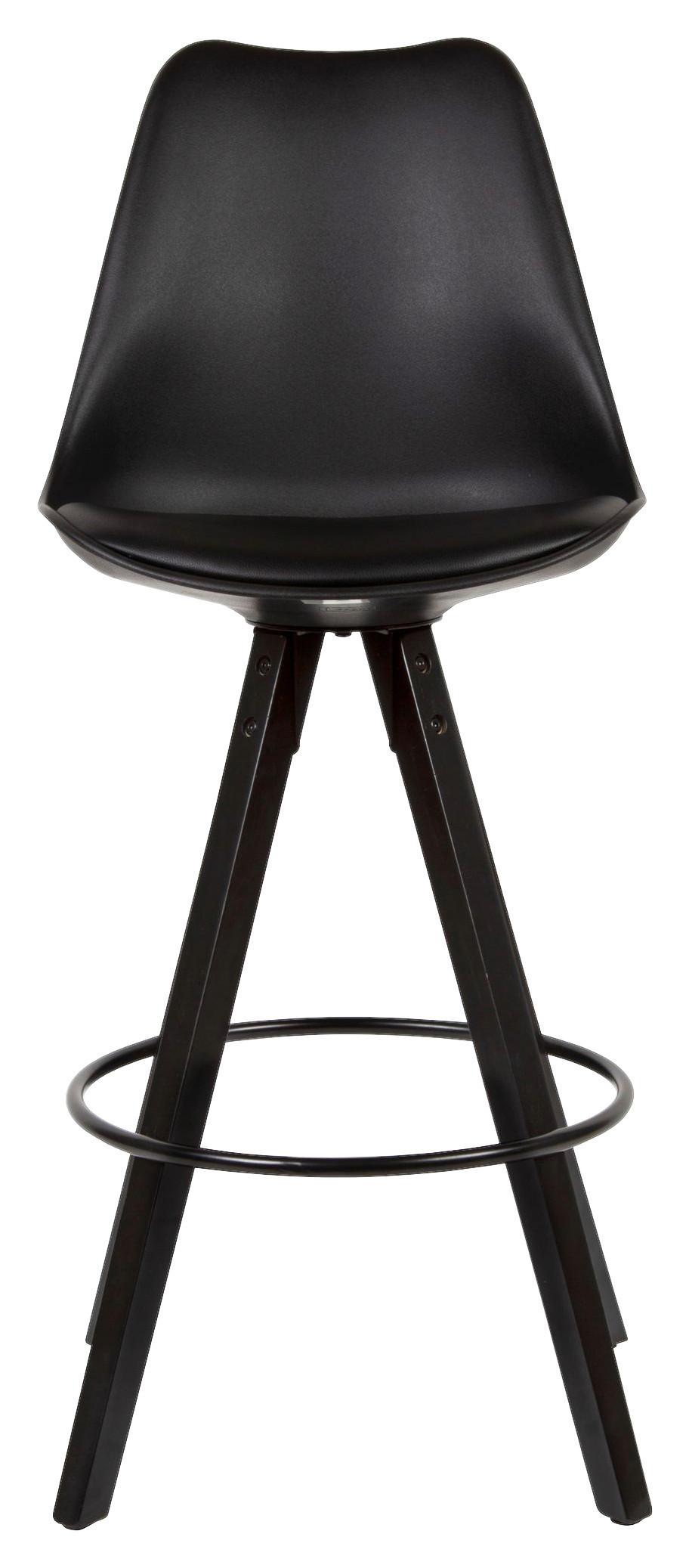 Barhocker Set Wohnling 44x113x39 cm Schwarz - Schwarz, MODERN, Holz/Kunststoff (44/113/39cm) - MID.YOU