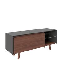 Lowboard Victoria B: 150 Cm Wallnuss Dekor/grau - Walnussfarben, KONVENTIONELL, Glas/Holzwerkstoff (150/58,6/42cm) - Playboy
