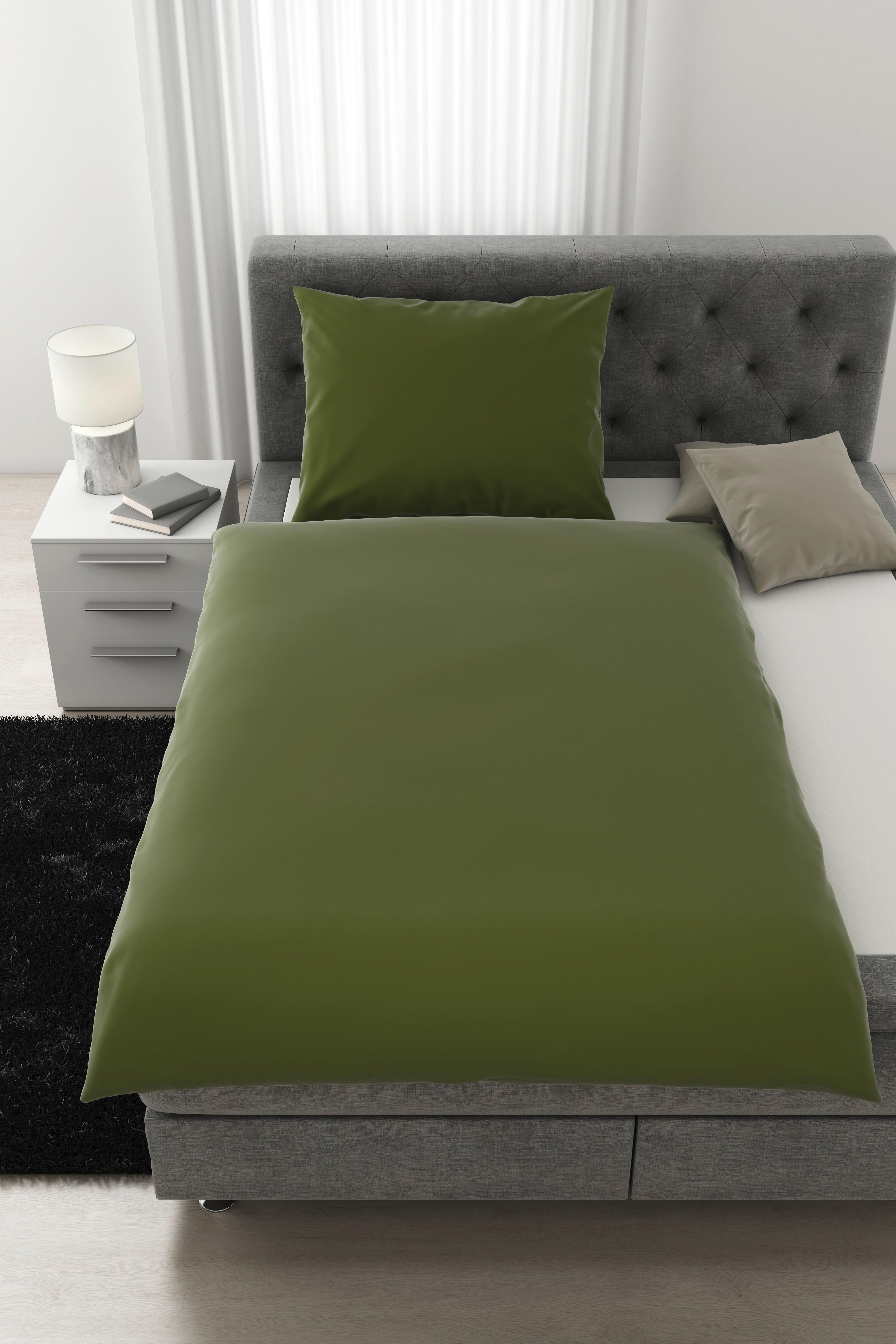 Povlečení Alex Uni, 140/200cm, Zelená - olivově zelená, Moderní, textil (140/200cm) - Premium Living
