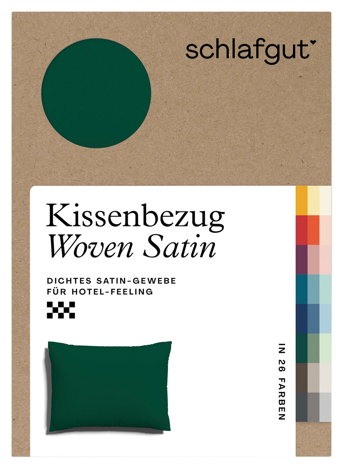 Kopfpolsterbezug Woven Satin - Dunkelgrün, Basics, Textil (70/90cm) - Schlafgut