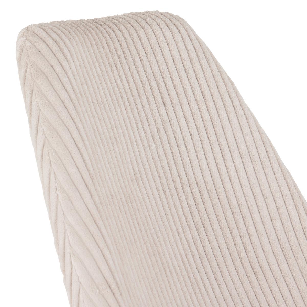 Drehstuhl Leone Mit Armstützen Kord Creme - Creme/Schwarz, MODERN, Kunststoff/Textil (66/137/68cm) - MID.YOU