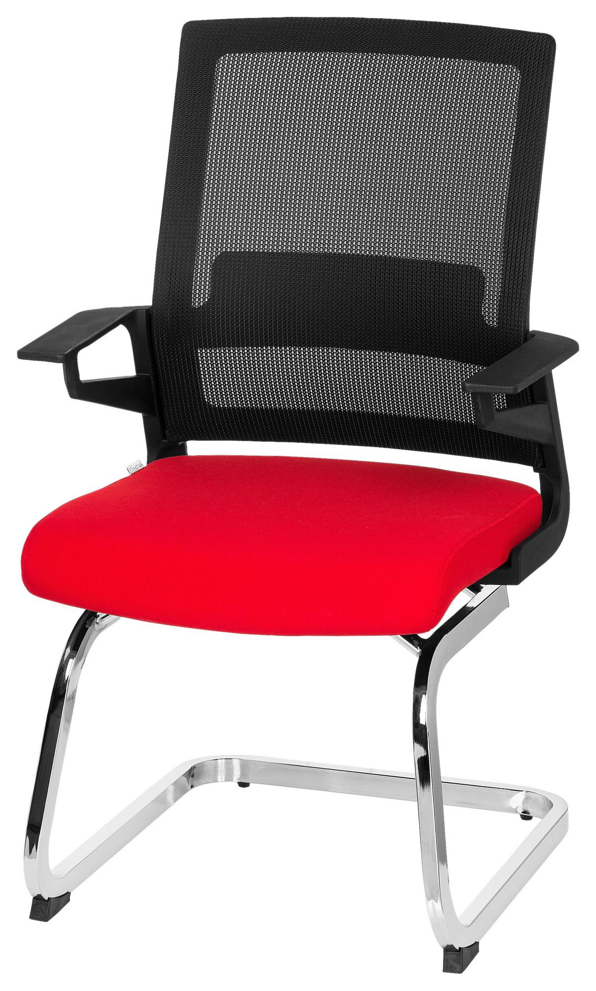 Besucherstuhl Inventor V Rot/Schwarz - Chromfarben/Rot, MODERN, Kunststoff/Textil (59/95/54cm) - MID.YOU