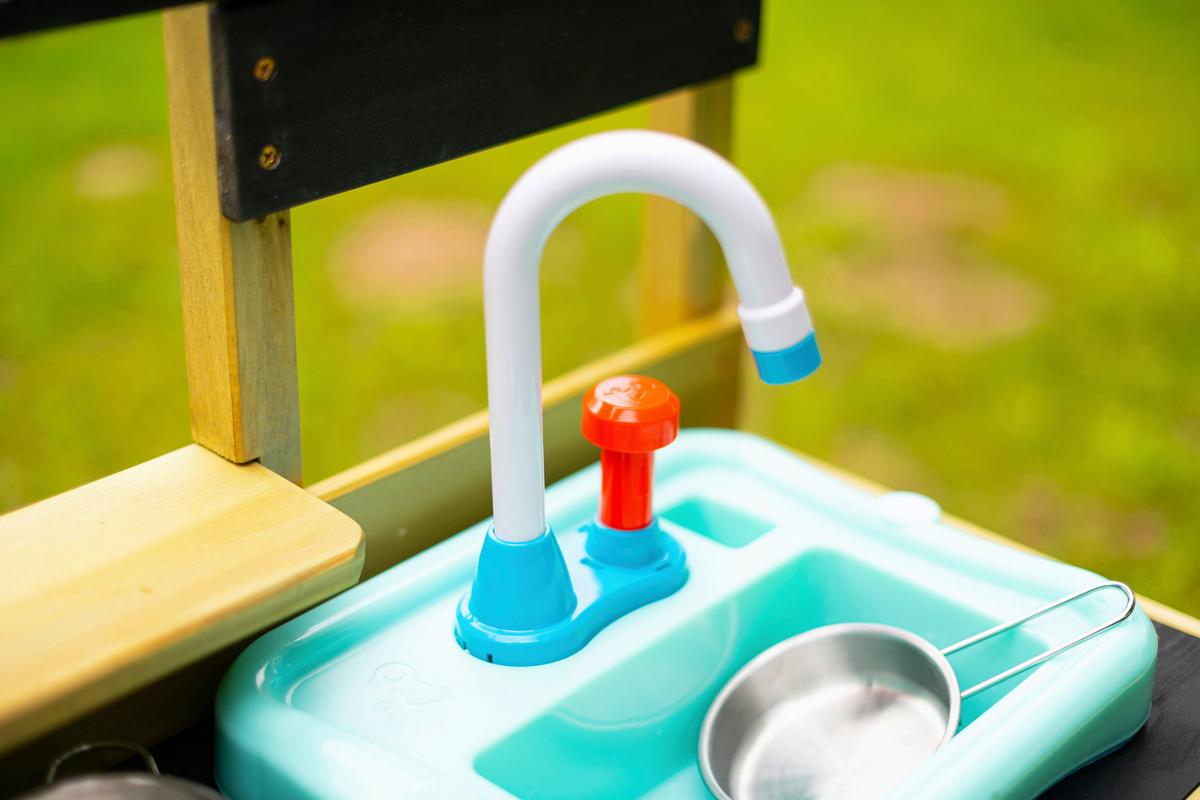 Matschküche Marienkäfer Echtholz, Kieferfarben - Kieferfarben, KONVENTIONELL, Holz (55/33/88cm)