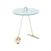 Beistelltisch Pendulum Weiß/goldfarben - Goldfarben/Weiß, Basics, Glas/Metall (46/60cm) - Kayoom