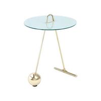 PRÍRUČNÝ STOLÍK 7QGB3 - zlatá/biela, Basics, kov/sklo (46/60cm) - Kayoom