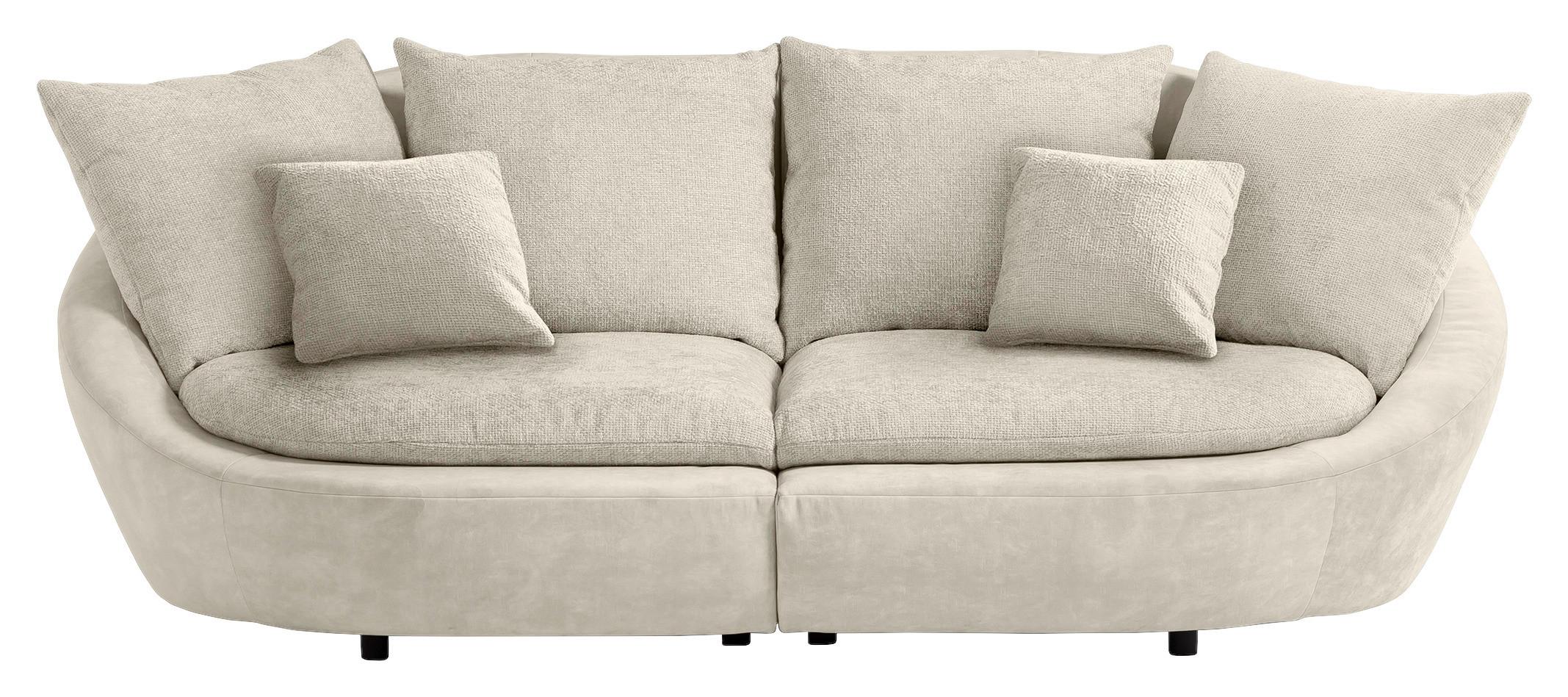 BIGSOFA MAUI - Beige/Hellgrau, MODERN, Textil (237/87/131cm) - Trendmanufaktur