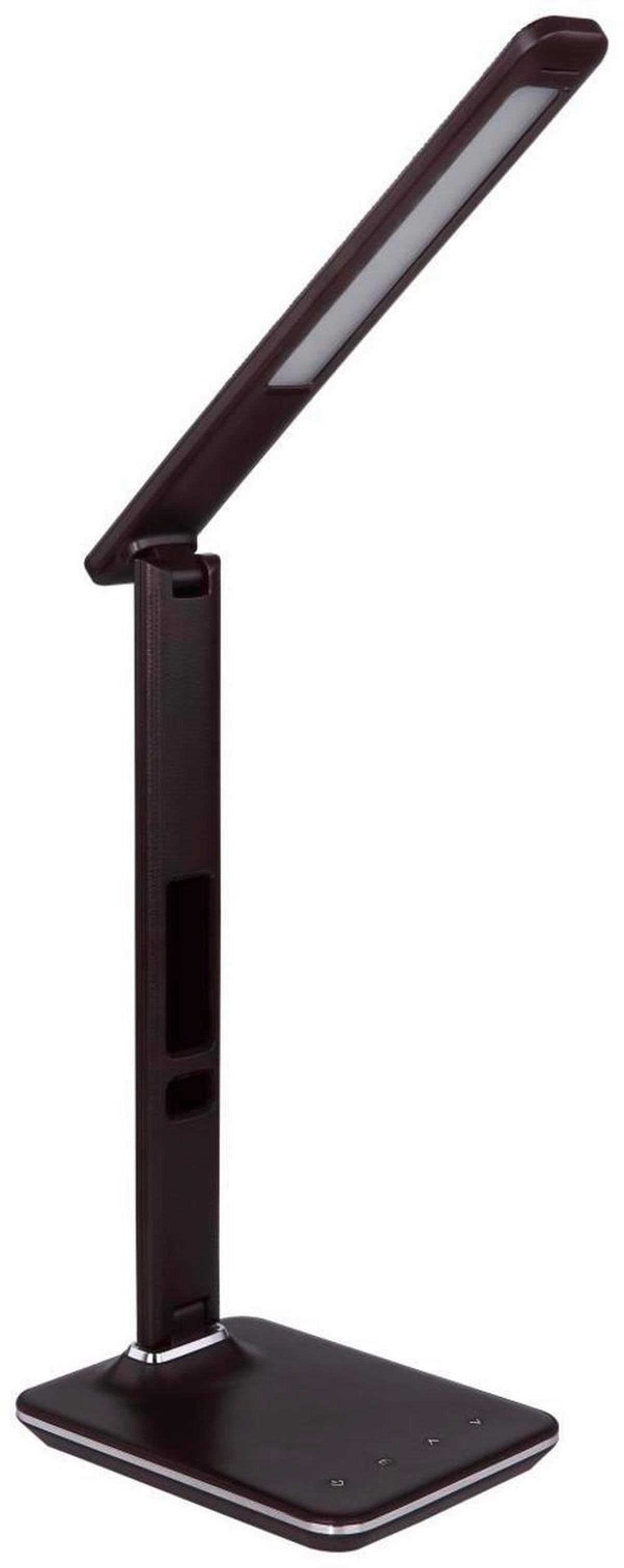 LED-Tischlampe Tanna Braun Mit Touchdimmer, Kalenderfunktion - Chromfarben/Dunkelbraun, Basics, Kunststoff (31/14/59,5cm) - Globo