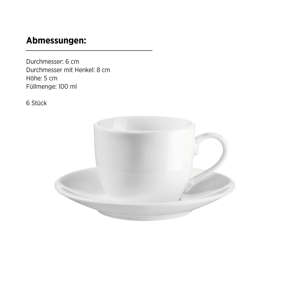 Tassenset Barca 12-teilig Porzellan, Weiß - Basics - Mäser