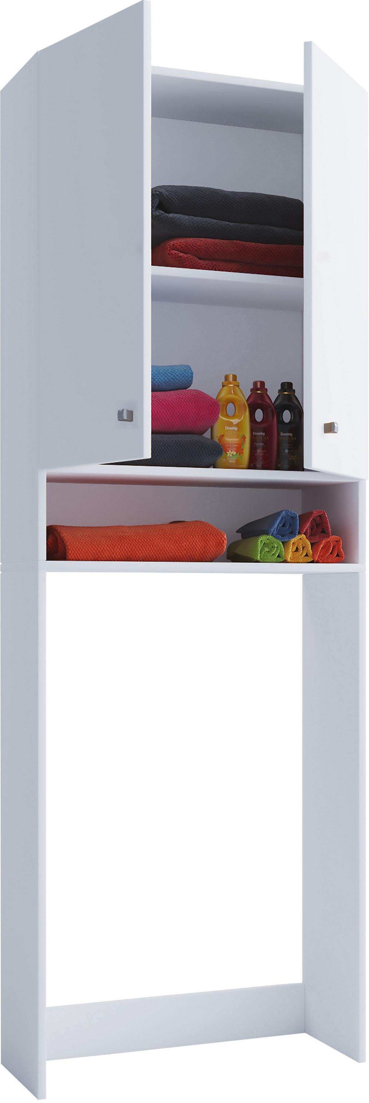 Überbauregal Lona B: 64,2cm Weiß Dekor - Weiß, Basics, Holzwerkstoff (64,2/181,7/27cm) - MID.YOU