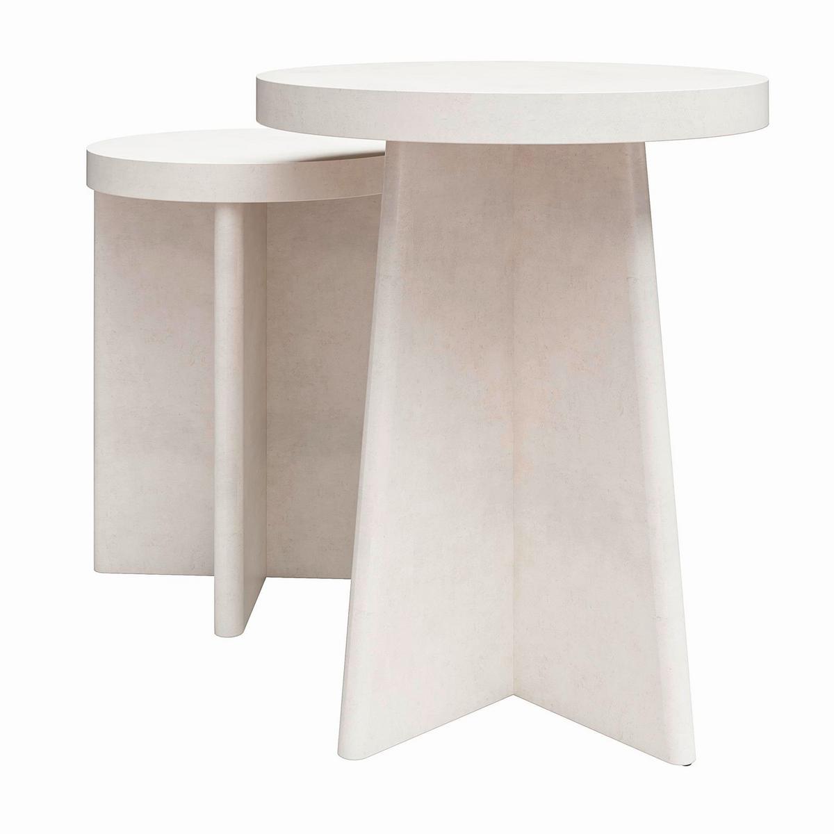 Beistelltisch-set 2er Liam Beige D: 50 Cm - Beige, Design, Papier/Holzwerkstoff (50/62cm) - MID.YOU